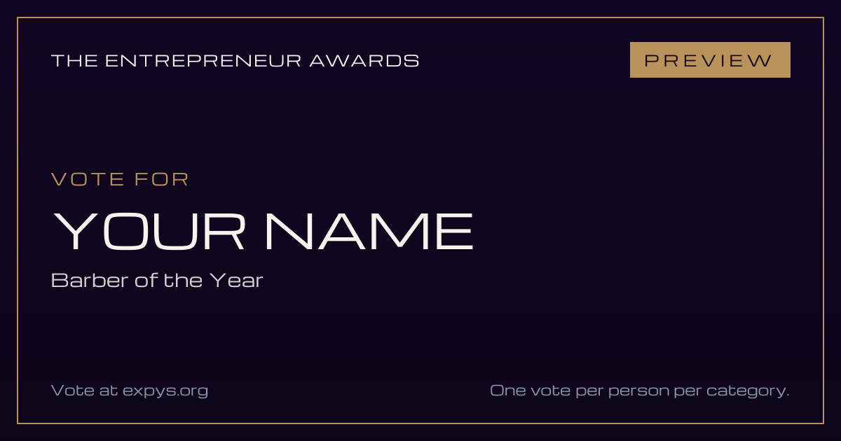 An example link card, the preview under the link in every post and message, marked example